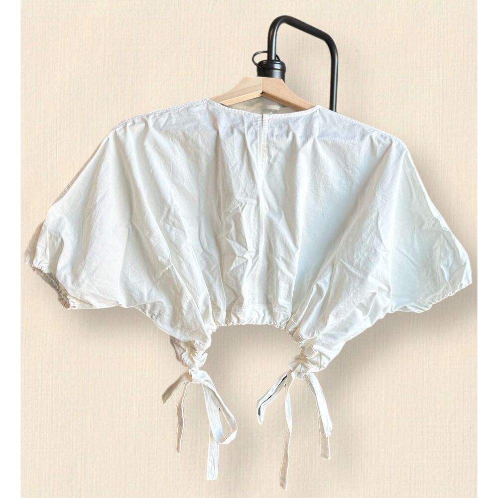 Zara Cotton Drawstring Ruched Top - Picture 4 of 8